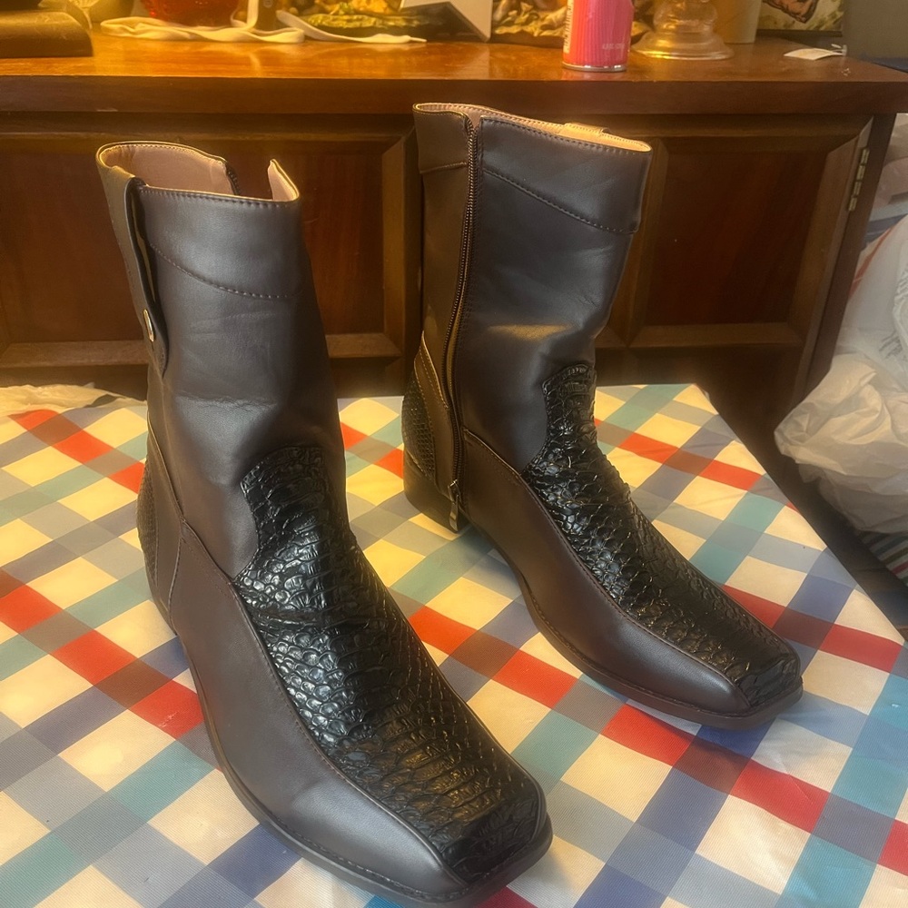 Brown and Black Boots